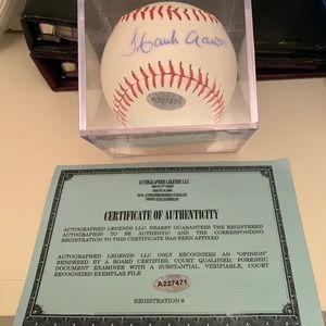 Hank Aaron signed baseball